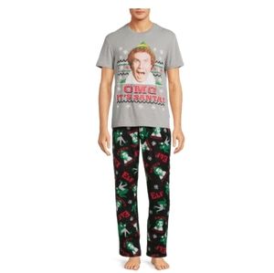 NWT Mens ELF 2 Piece Pajama Set